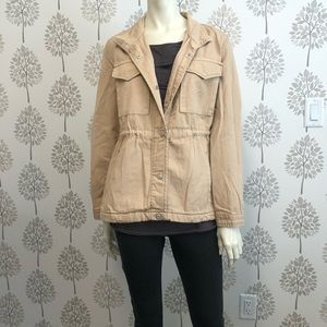 Kensie utility Jacket NWT khaki army style draw string waist Size Med